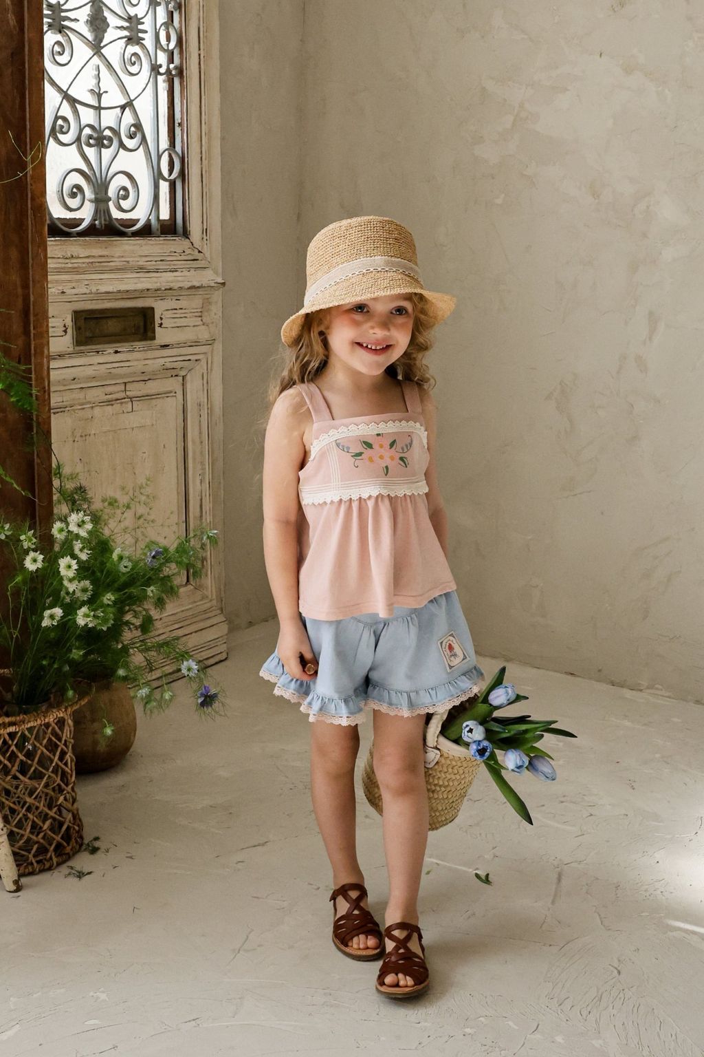 puellaFLO Rose蕾絲傘擺牛仔短褲 02