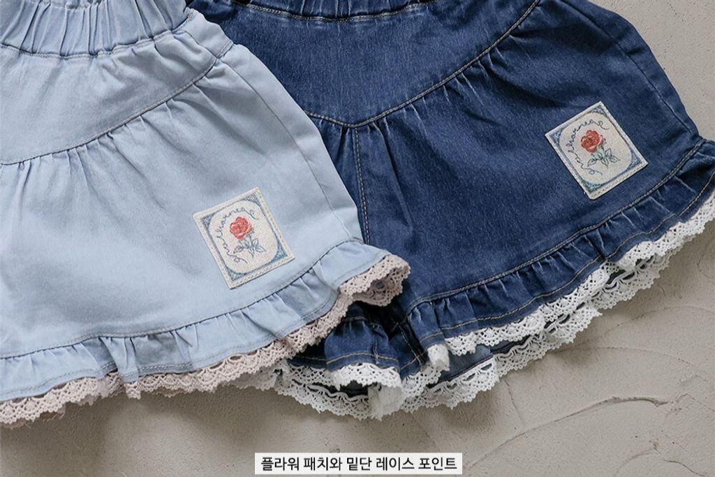 puellaFLO Rose蕾絲傘擺牛仔短褲 detail