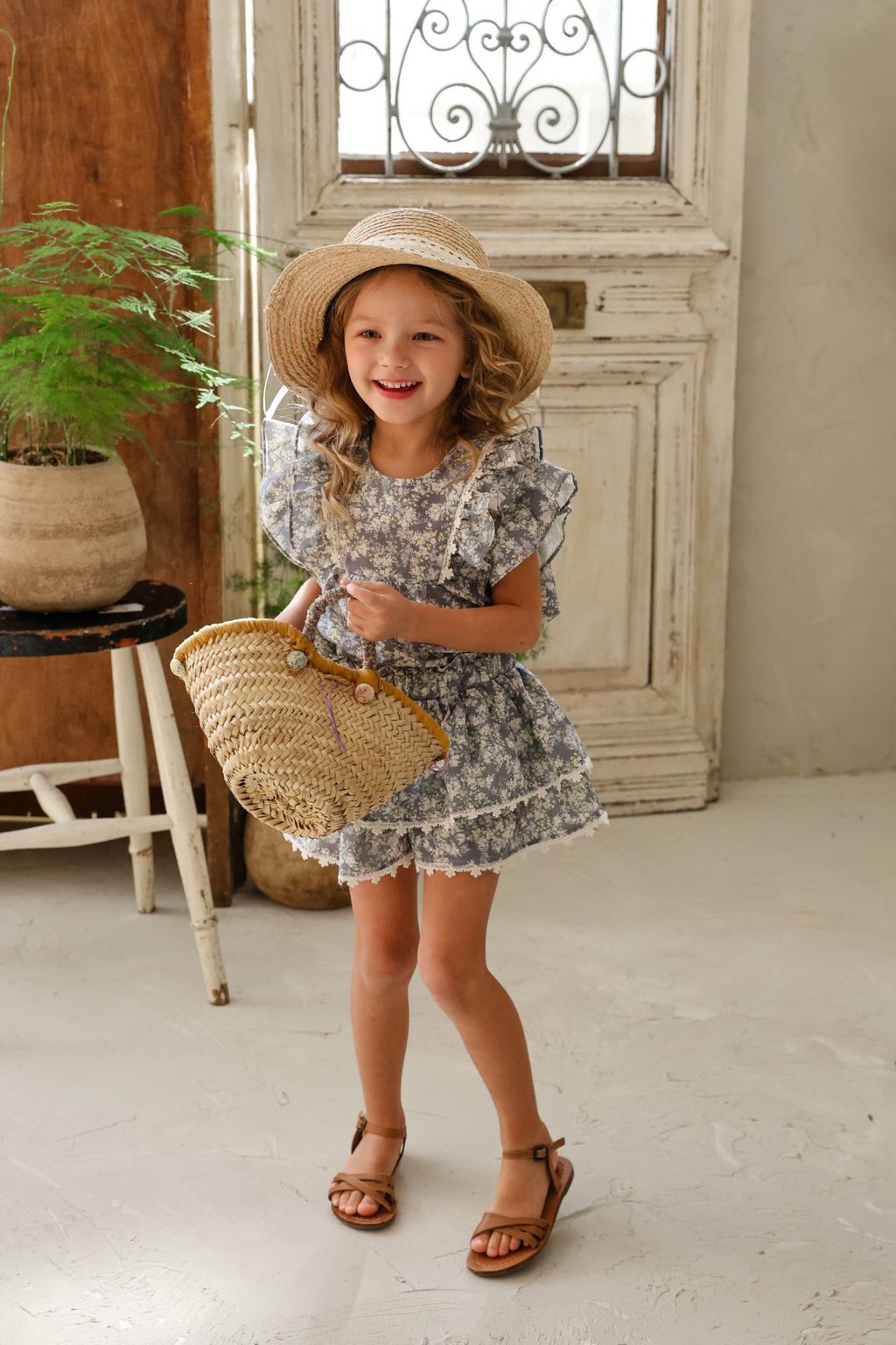 puellaFLO Cyan碎花飛袖上衣 08