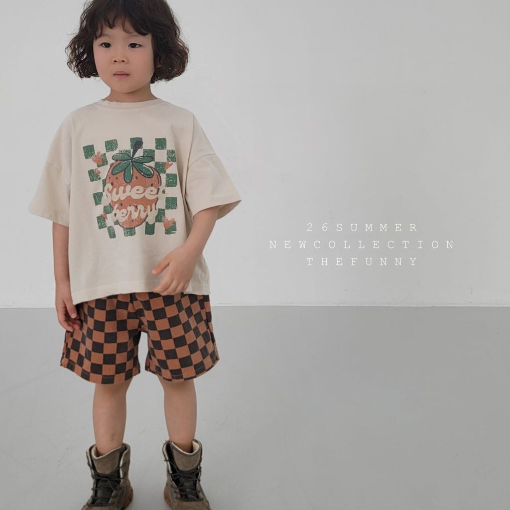 thefunny草莓格子短袖T 08