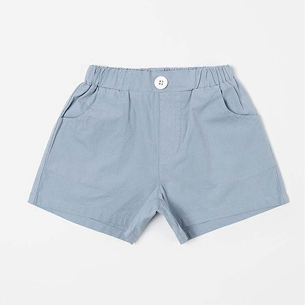 HAPPY PRINCE TRUE鈕扣寬鬆純棉短褲 藍色