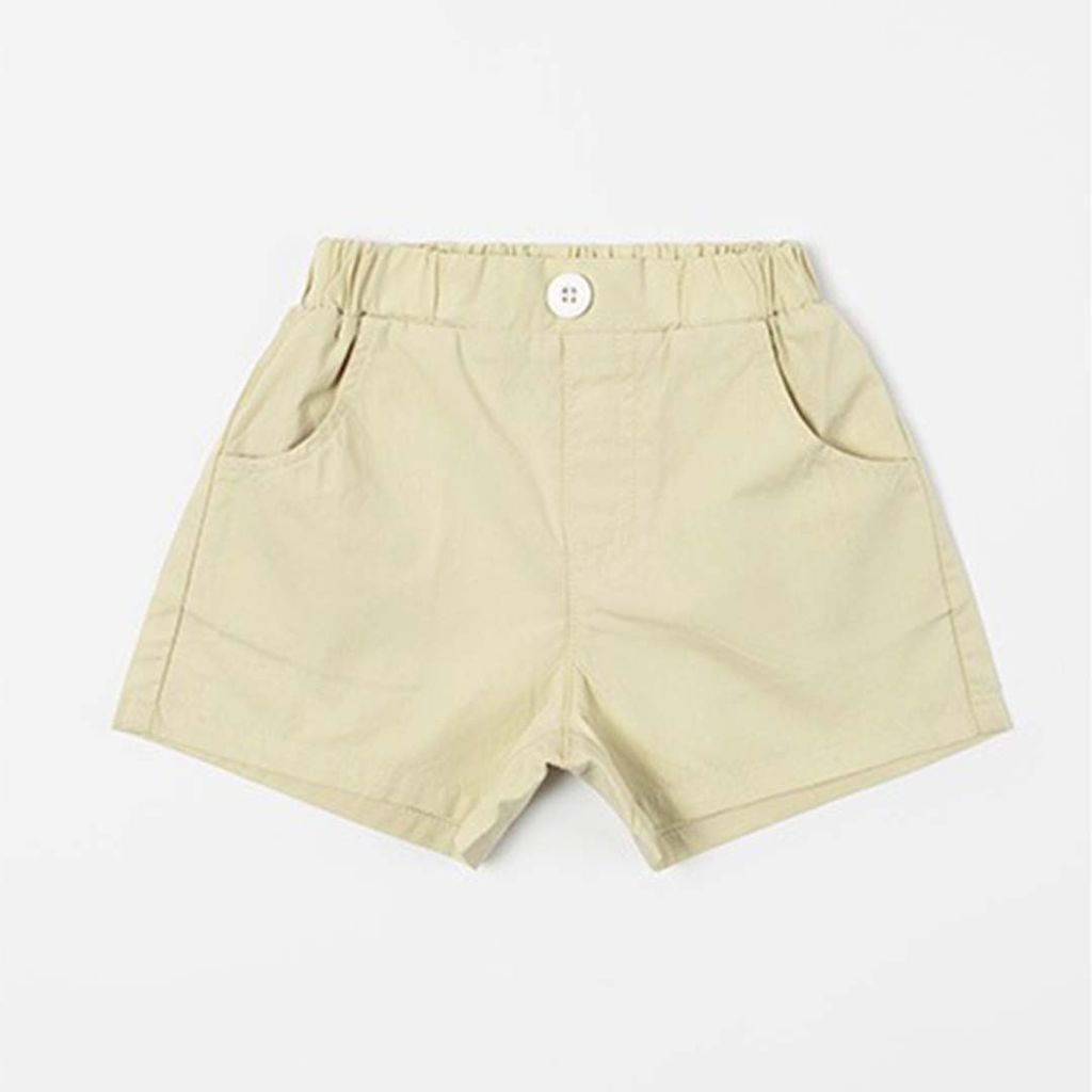 HAPPY PRINCE TRUE鈕扣寬鬆純棉短褲 檸檬黃