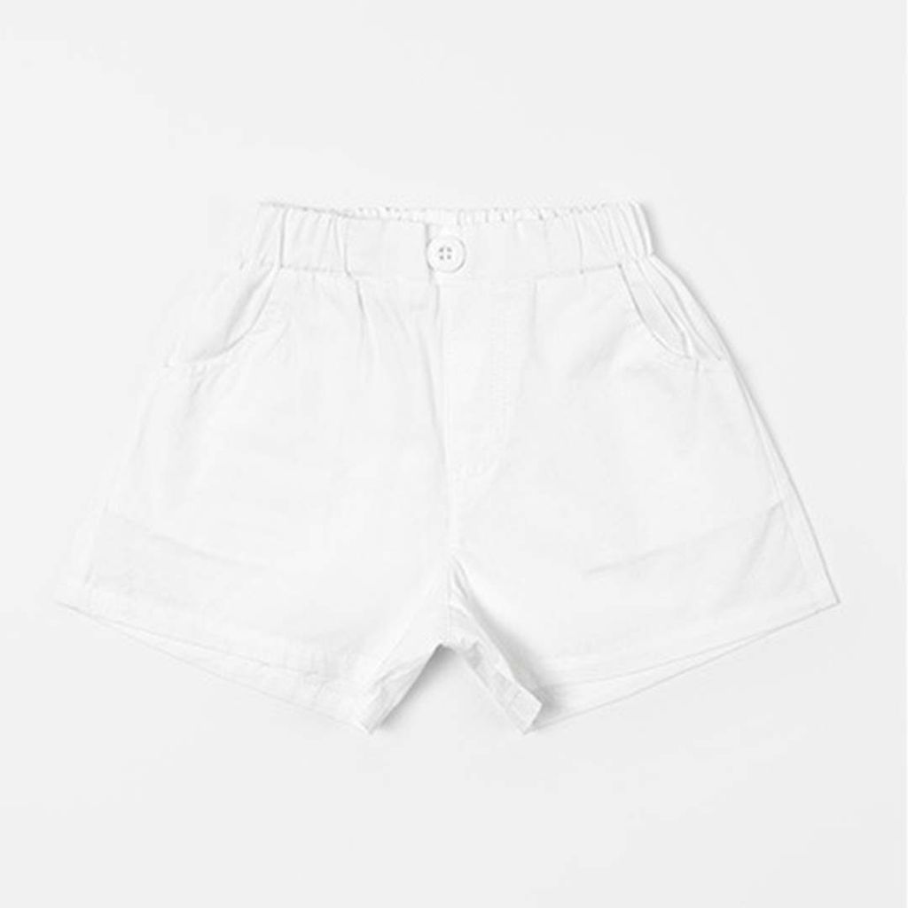 HAPPY PRINCE TRUE鈕扣寬鬆純棉短褲 純白