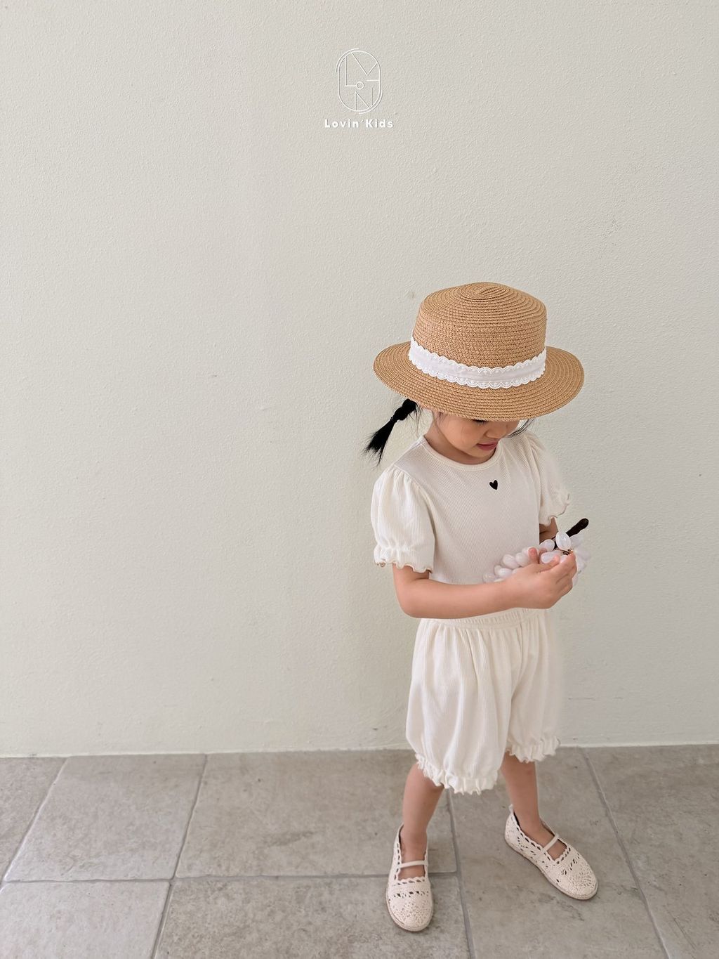 lovin 荷葉邊坑條燈籠褲 07