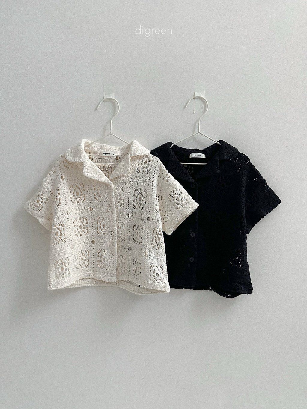 digreen crochet shirt 花紋鏤空針織襯衫 01
