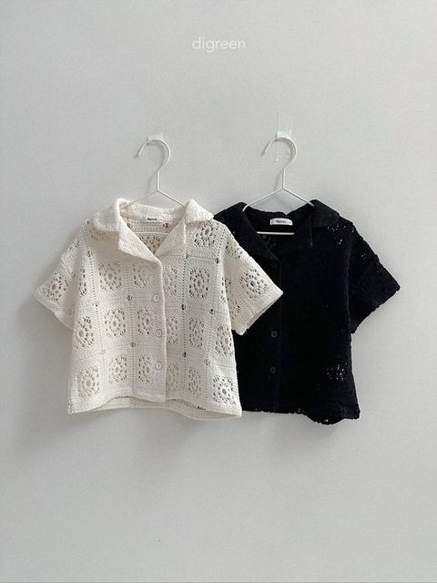 digreen crochet shirt 花紋鏤空針織襯衫 01