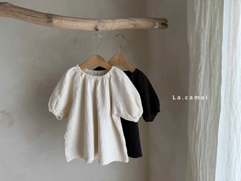 LACAMEL領口抓皺蓬袖洋裝 03