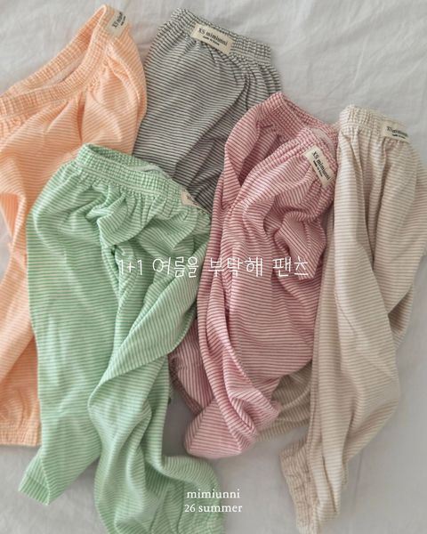 MIMIUNNI 橫條紋薄長褲 05