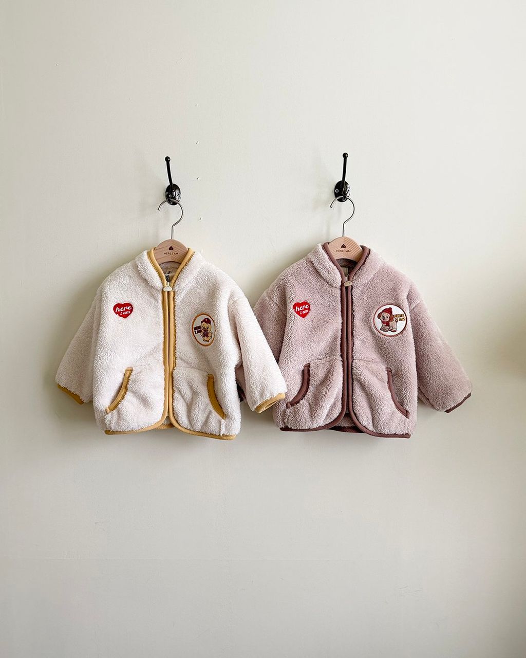 here i am kinder fleece 拼色包邊外套 11