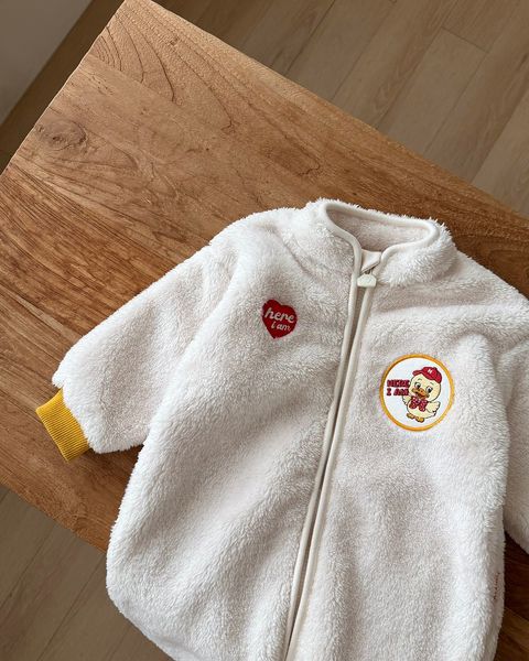 here i am kinder fleece 拼色包邊連身裝 09
