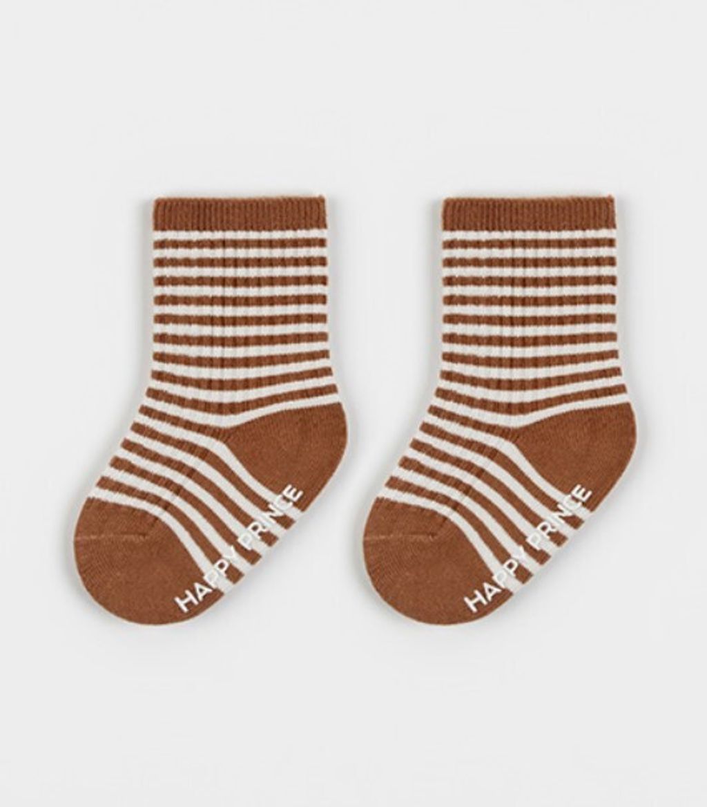 soliestripesocks_Brown
