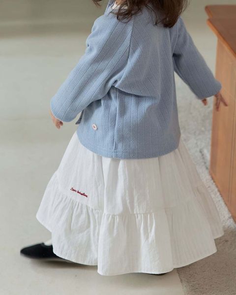 bebolien刺繡白色長裙09