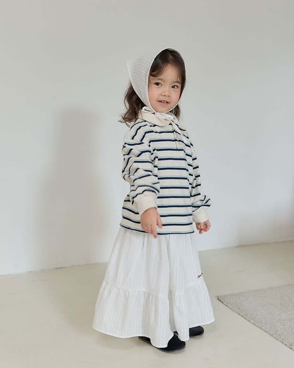 bebolien刺繡白色長裙05