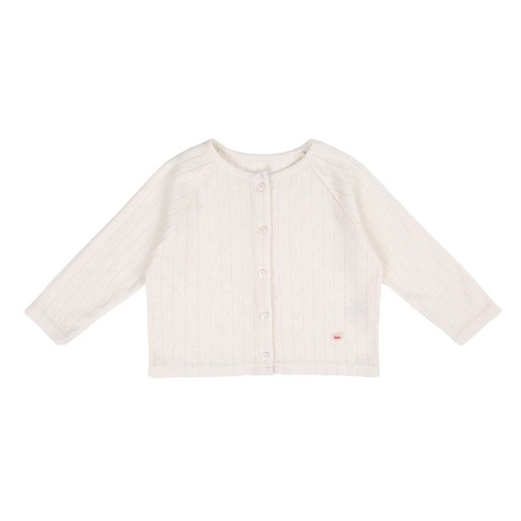 BEBOLIEN鏤空開襟外套 白