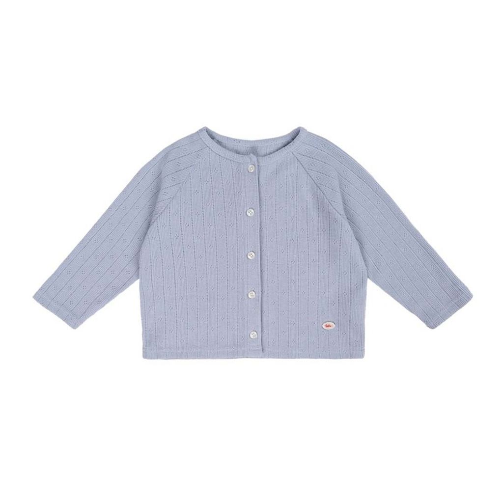 BEBOLIEN鏤空開襟外套 藍