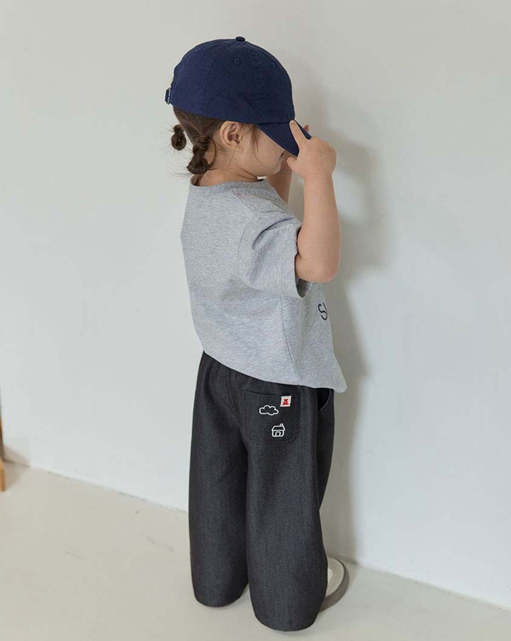 bebolien刺繡薄款牛仔寬褲03