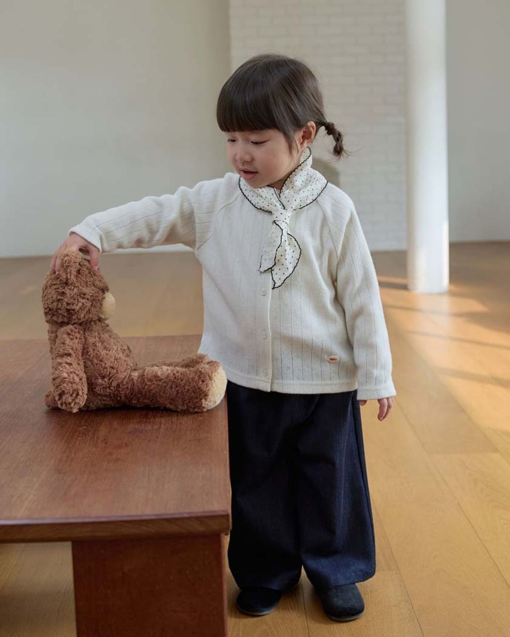 bebolien刺繡薄款牛仔寬褲08