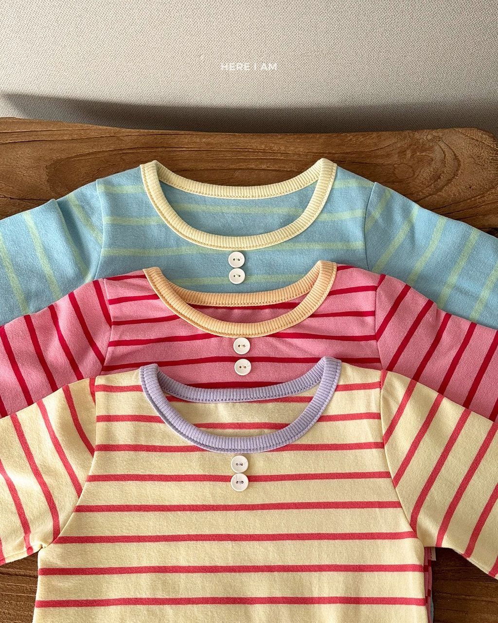 HERE I AM 寬條紋家居服 01