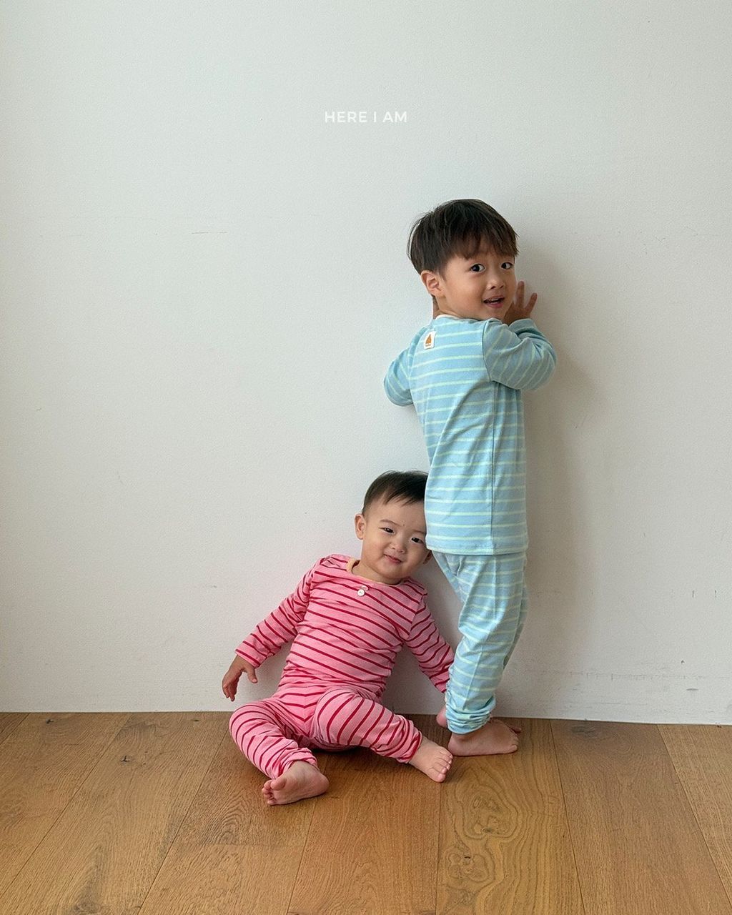 HERE I AM 寬條紋家居服 09