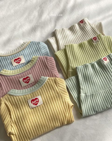 HERE I AM 撞色坑條莫戴爾家居服 6