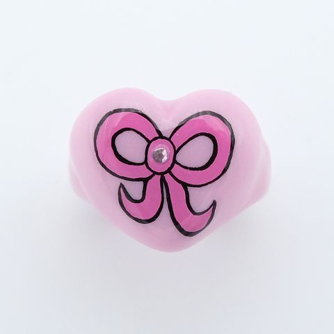 蝴蝶結戒指 粉1