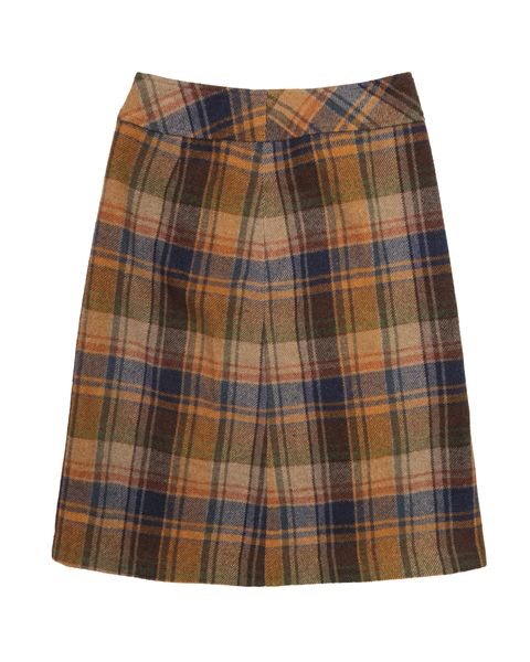 咖啡毛呢及膝裙