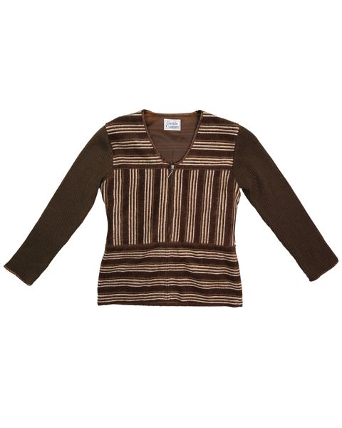 拼接毛毛花邊長袖外套