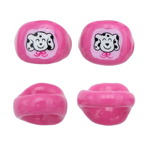 粉愛心狗狗戒指