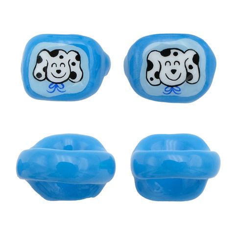 藍愛心狗狗戒指