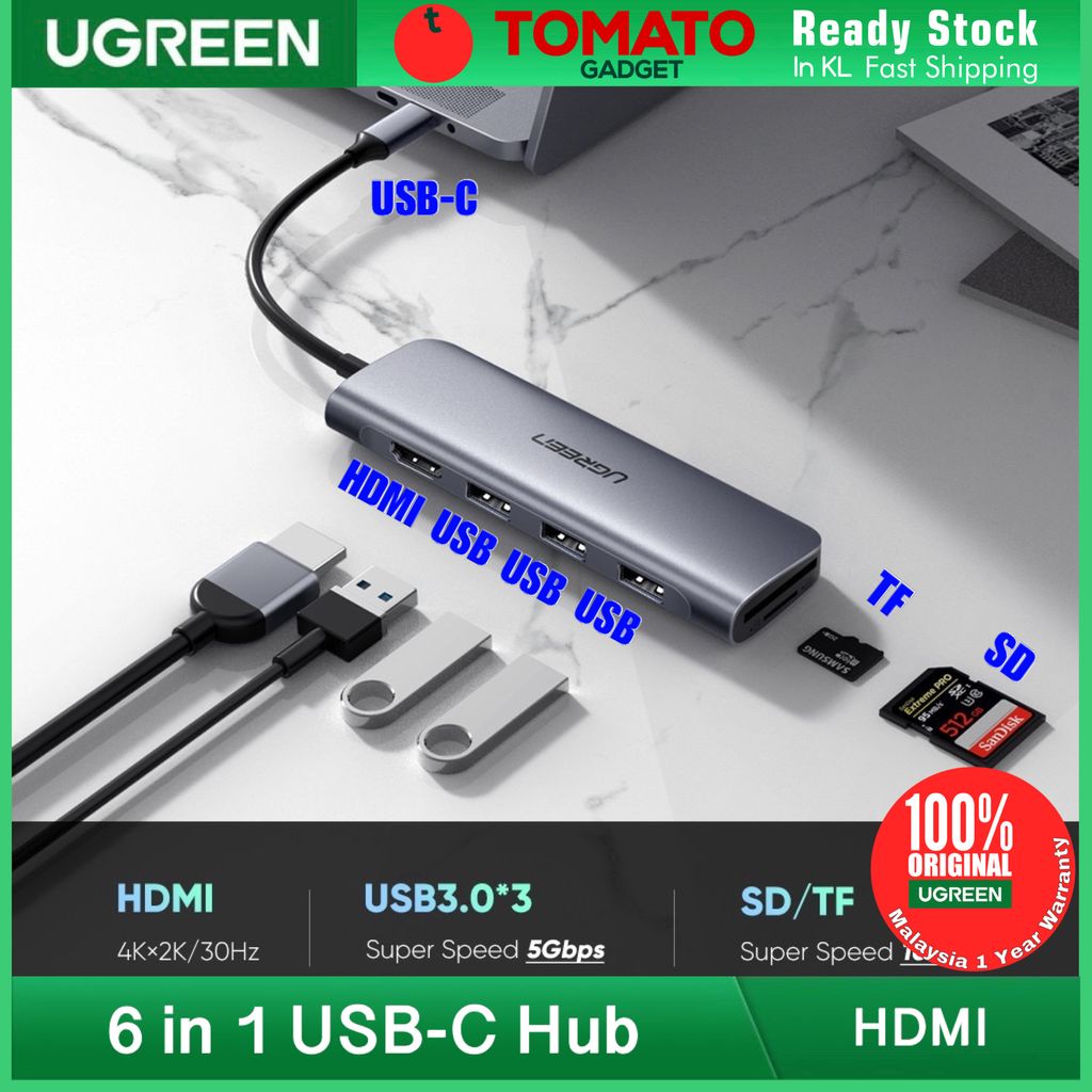 UGREEN USB C Hub Docking Station USB C to HDMI USB 3.0 Hub SD TF for  MacBook Pro Dell HP Lenovo Type C Laptop Docking – Tomato Gadget