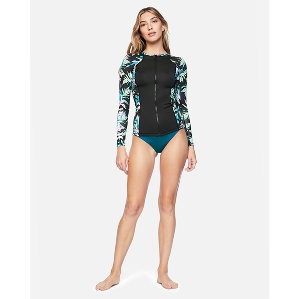 HURLEY｜女OAO LEILANI LS RASHGUARD ZIP 拉鍊長袖防磨衣– Concrete surf