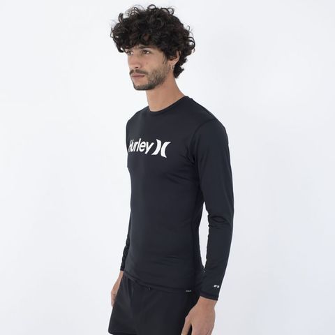 Hurley OAO S/S Rashguard Maglietta Rash Guard, Nero, XS Donna