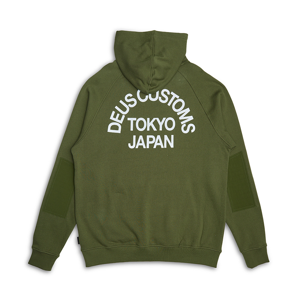 DMF248603.Beams Cordura Hoodie.Pine.2
