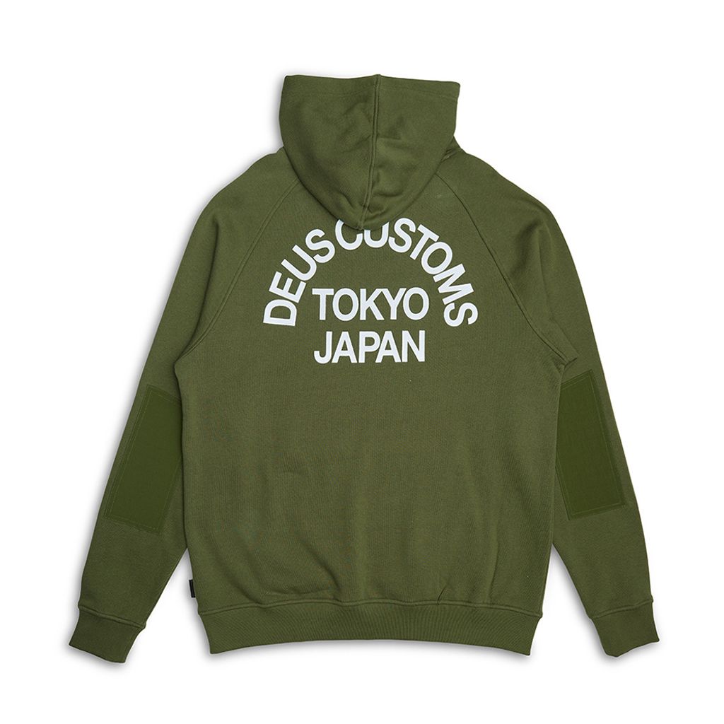 DMF248603.Beams Cordura Hoodie.Pine.2