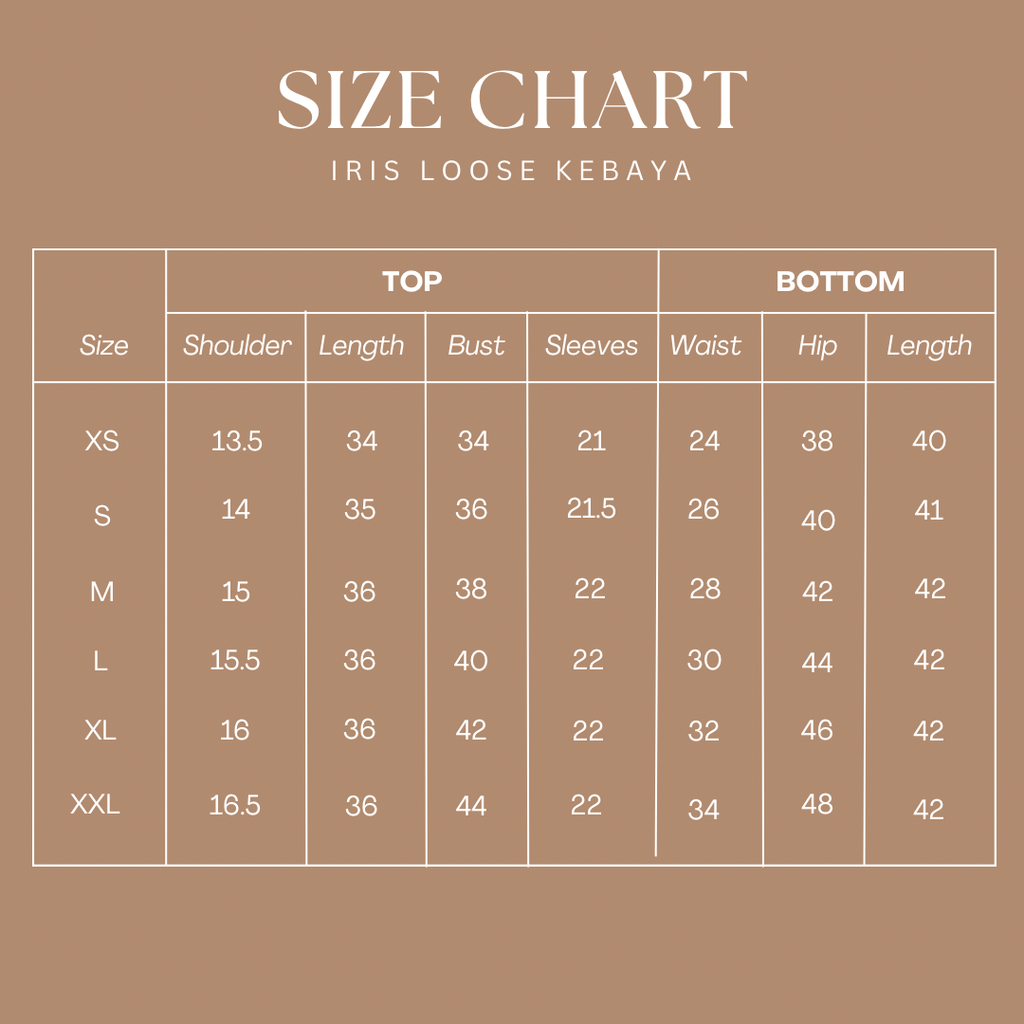 Brown Minimalist Size Chart Instagram Post