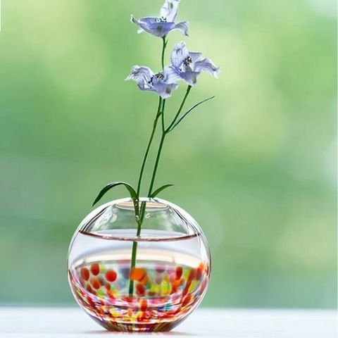 津輕玻璃 彩手鞠 花火金彩 一輪插花瓶_3.jpg