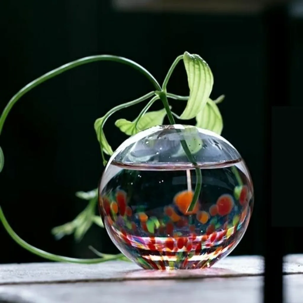 津輕玻璃 彩手鞠 花火金彩 一輪插花瓶_4.jpg