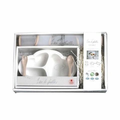 Lien de famille bien mange系列 嬰幼兒餐具五件禮盒組_白1