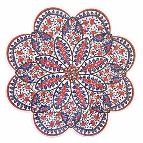 IZNIK土耳其復古花磚風陶瓷隔熱墊_紅