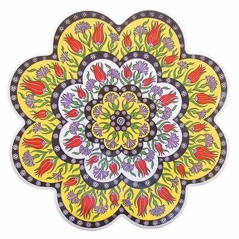 IZNIK土耳其復古花磚風陶瓷隔熱墊_黃