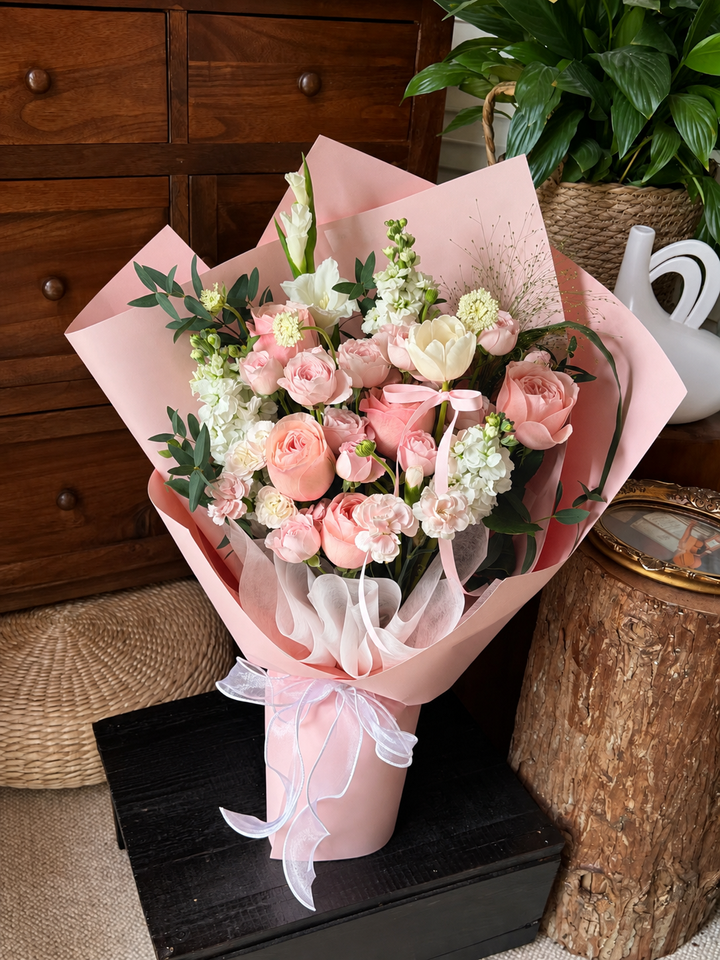 Rustic Pink Bouquet Still Life