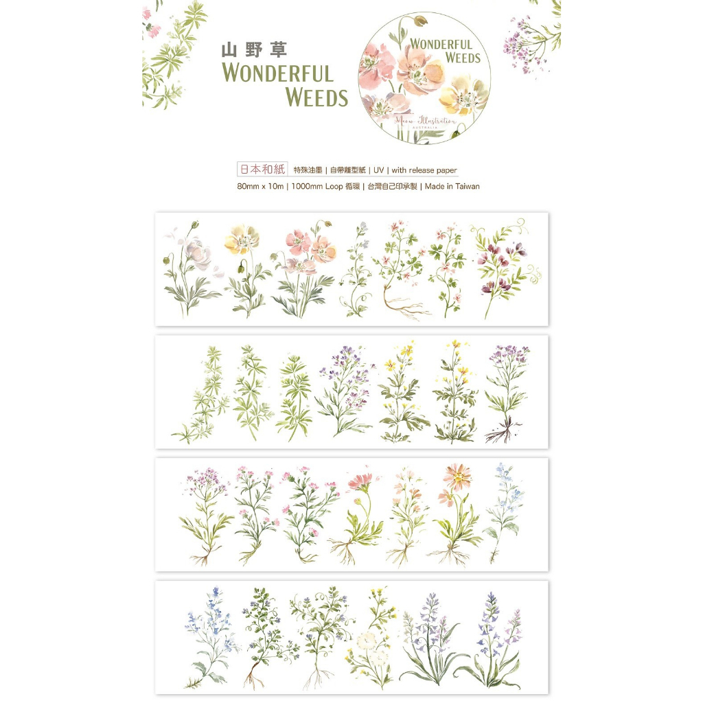 Meow Illustration|山野草和紙膠帶