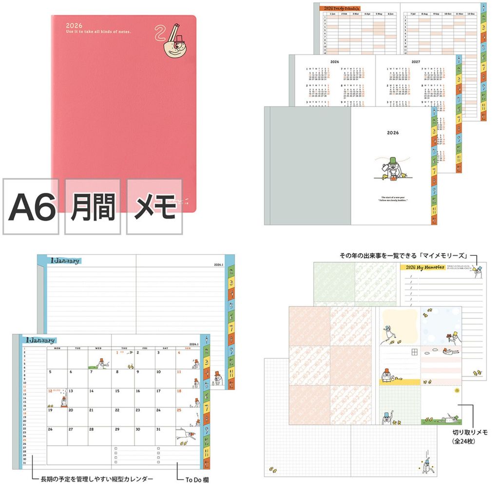 2026 ojisan pocket diary A6 monthly