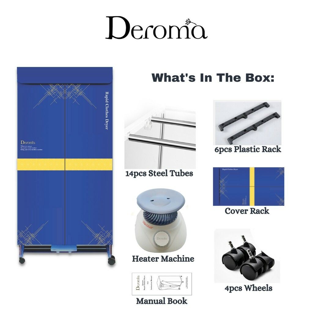 Deroma V10 Clothes Dryer Electric Drying Machine Hanging Rack Cloths Deroma Official site