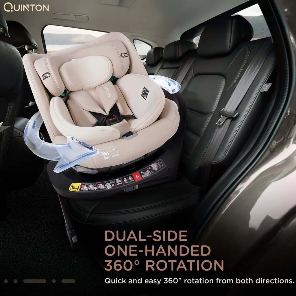 Quinton SpinGuard 360 i-Size with 360 degree rotation and adjustable features