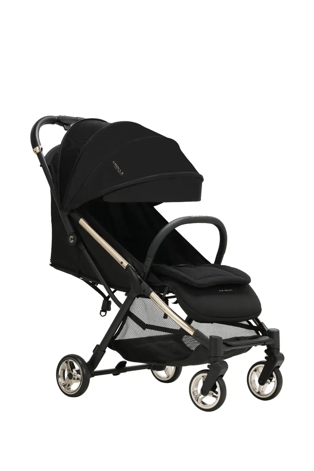 CrollaBaby-AirSwift-Onyx-Gold-45deg-rightside