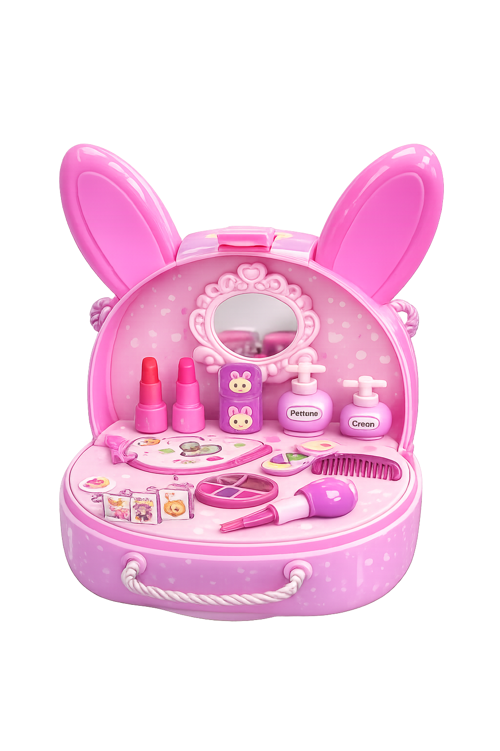 Pink bunny vanity playset with cosmetics