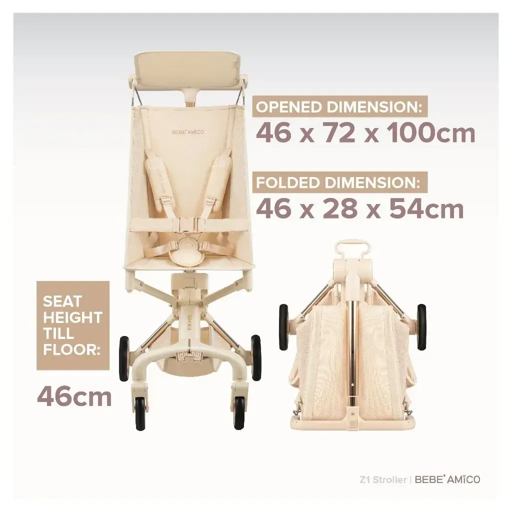 Bebe Amico Z1 Magic Cabin Stroller Malaysia | Lightweight Travel Stroller