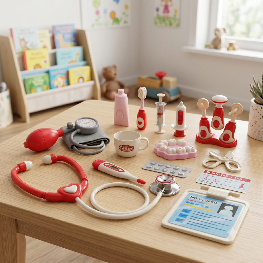 2-in-1 Kids Doctor Kit and Dentist Toy Set - Medical Pretend Play