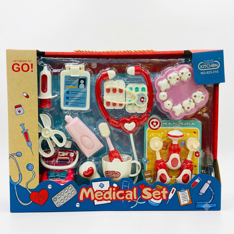 2-in-1 Kids Doctor Kit and Dentist Toy Set - Medical Pretend Play
